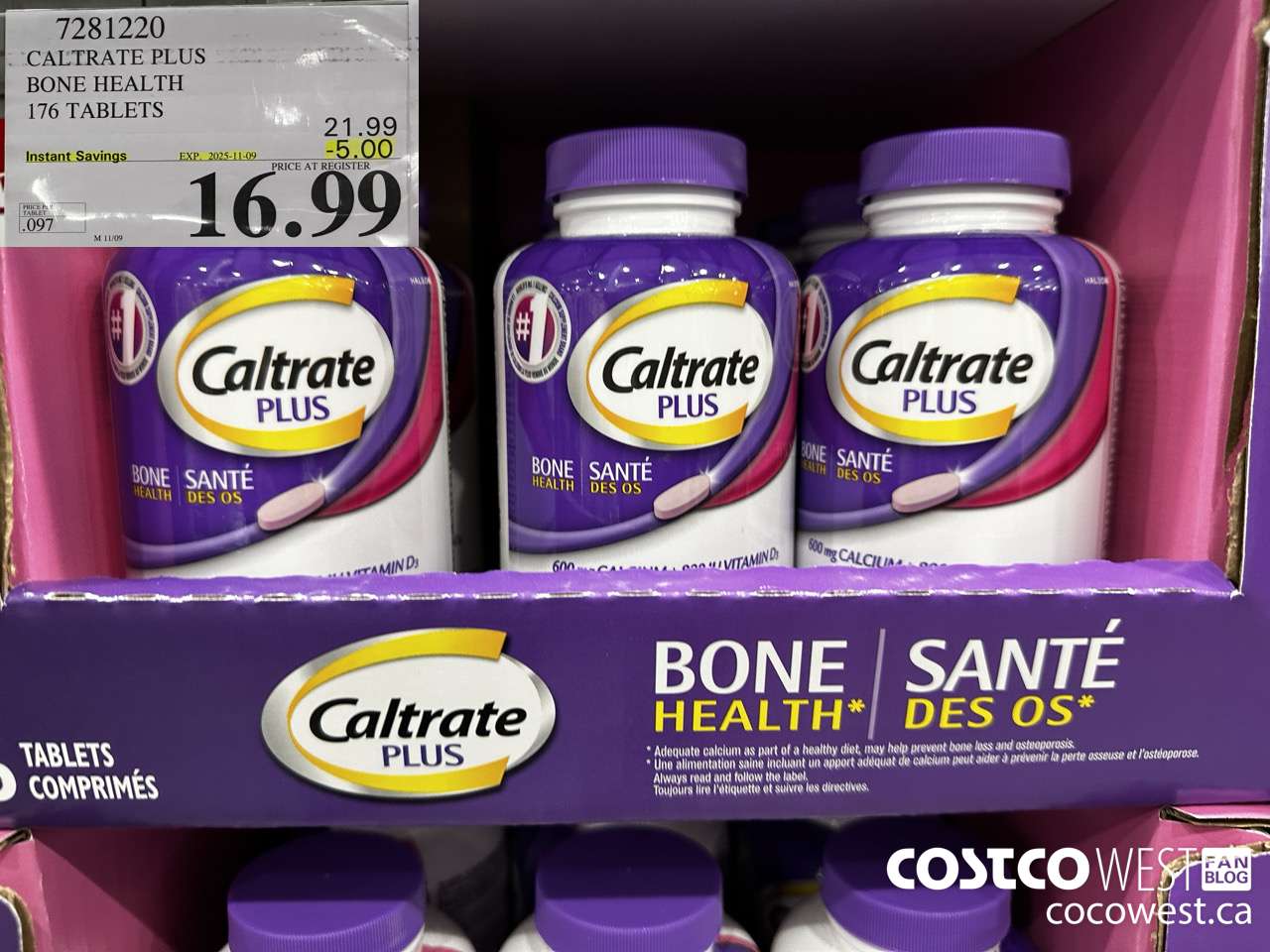 7281220 CALTRATE PLUS CALCIUM SUPPLEMENT 176 TABLETS ($5.00 INSTANT SAVINGS EXPIRES ON 2025-11-09) $16.99