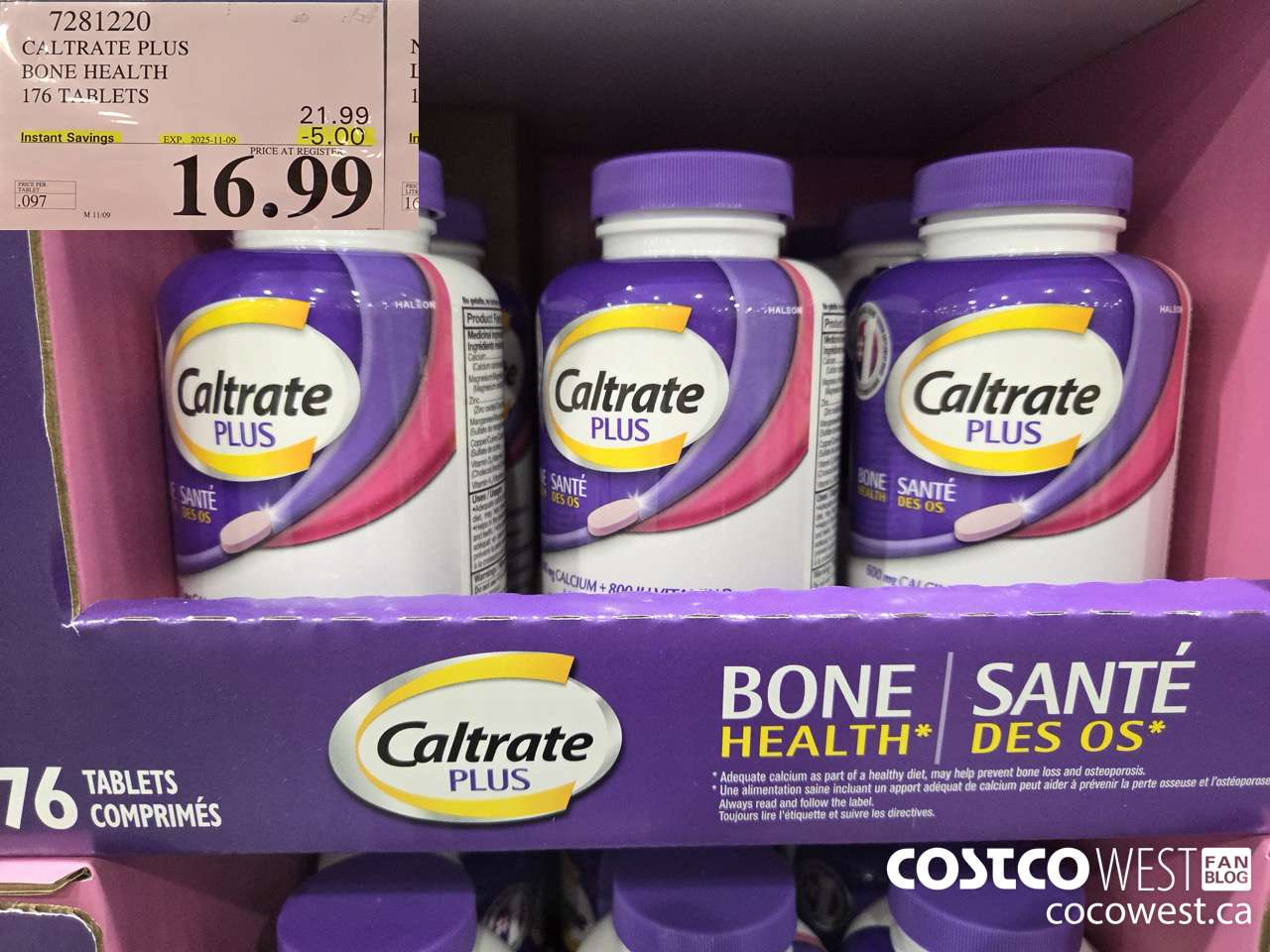 7281220 CALTRATE PLUS CALCIUM SUPPLEMENT 176 TABLETS ($5.00 INSTANT SAVINGS EXPIRES ON 2025-11-09) $16.99