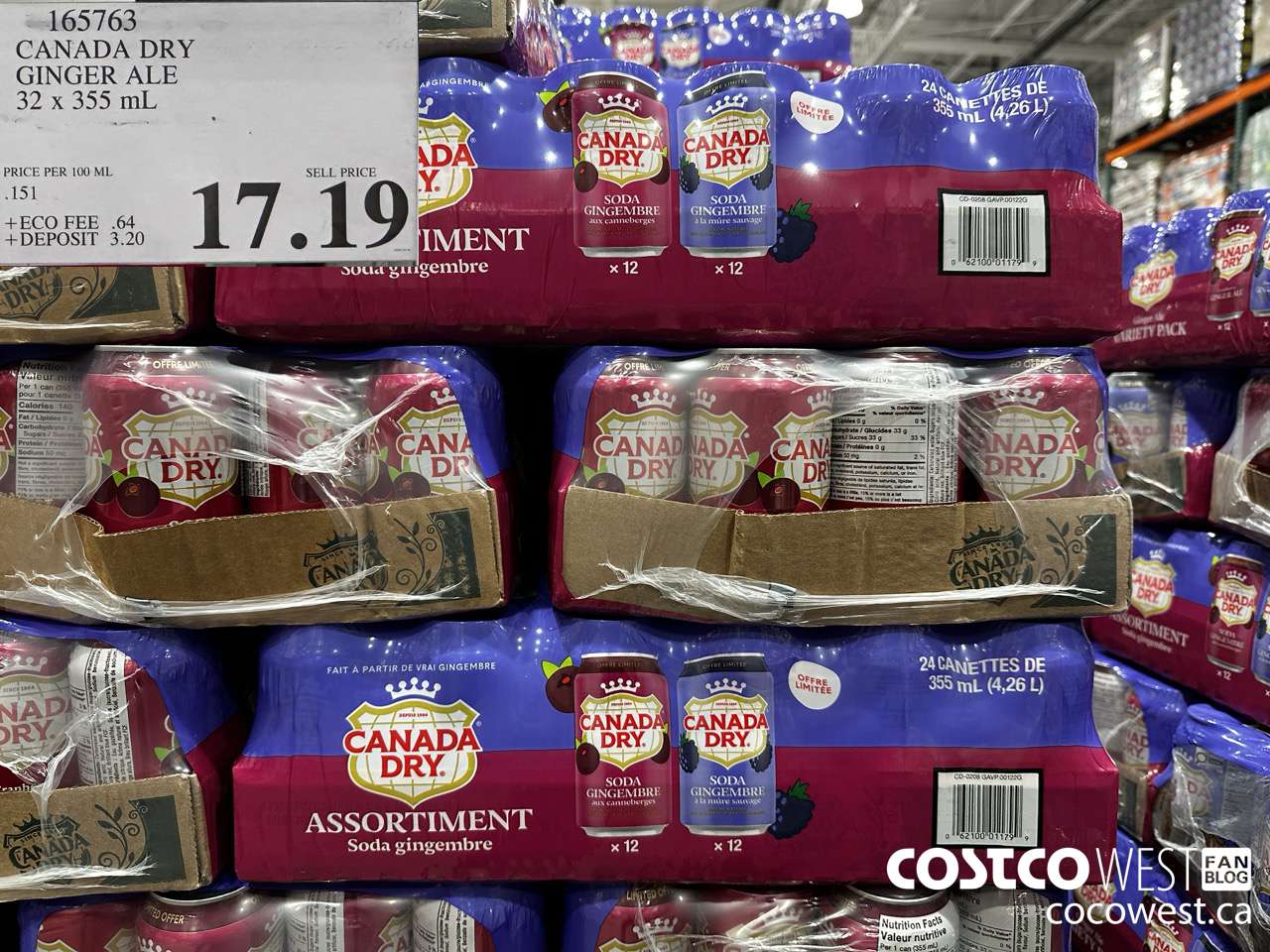 165763 CANADA DRY GINGER ALE 32 X 355 ML $17.19