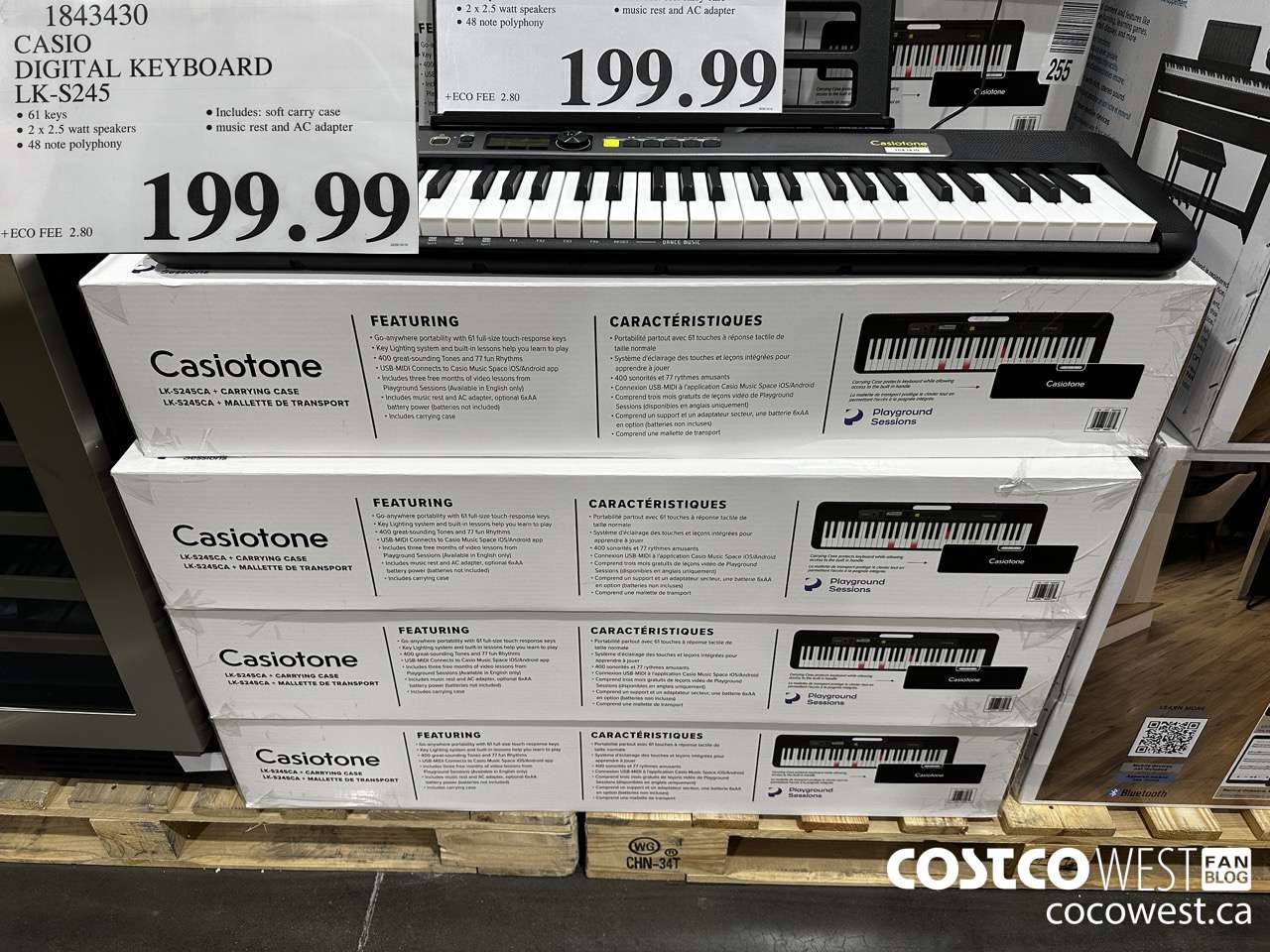 1843430 CASIO DIGITAL KEYBOARD LK-S245 $199.99