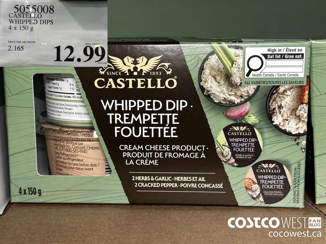 5055008 CASTELLO WHIPPED DIPS 4 X 150G $12.99