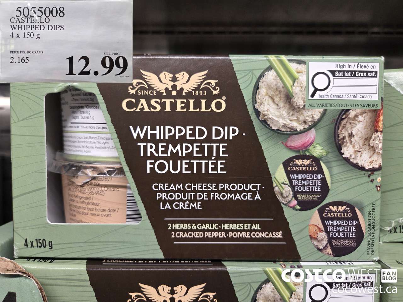 5055008 CASTELLO WHIPPED DIPS 4 X 150G $12.99
