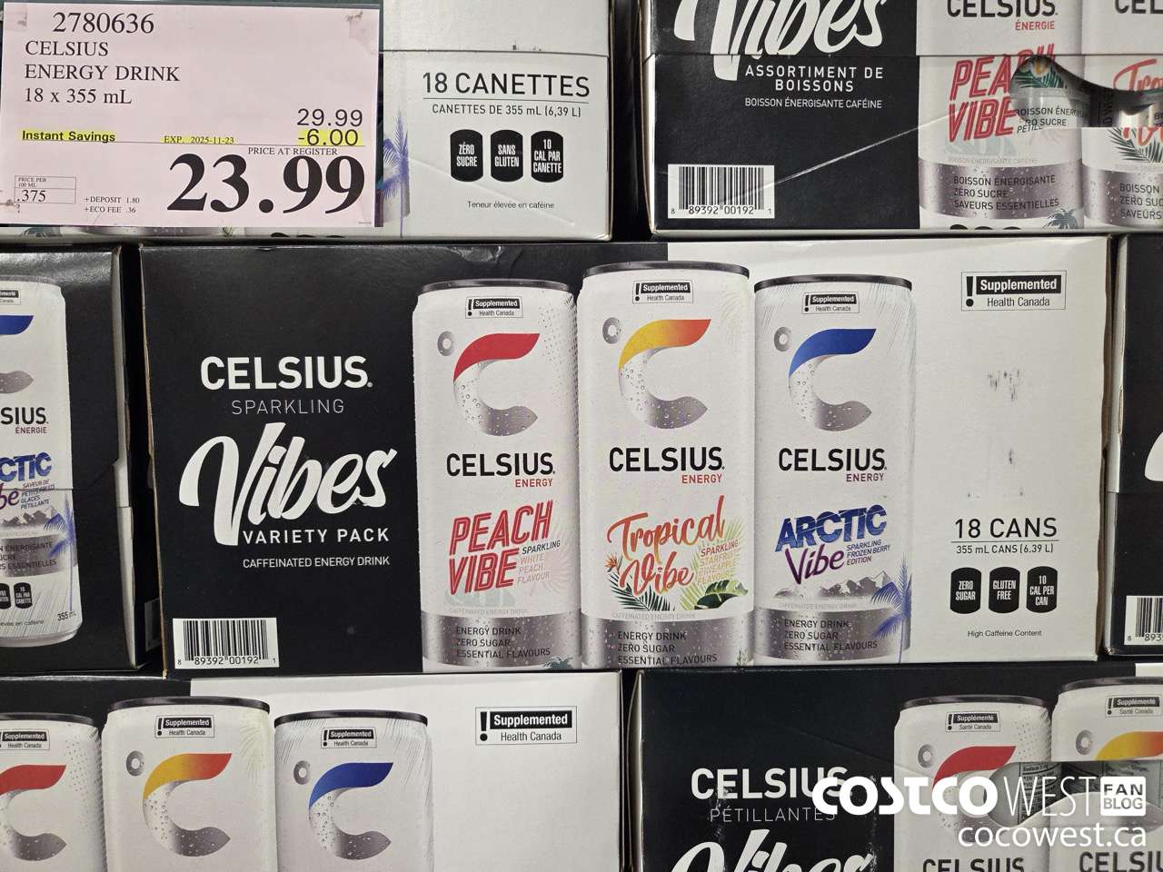 2780636 CELSIUS ENERGY DRINK 18 X 355ML ($6.00 INSTANT SAVINGS EXPIRES ON 2025-11-23) $23.99