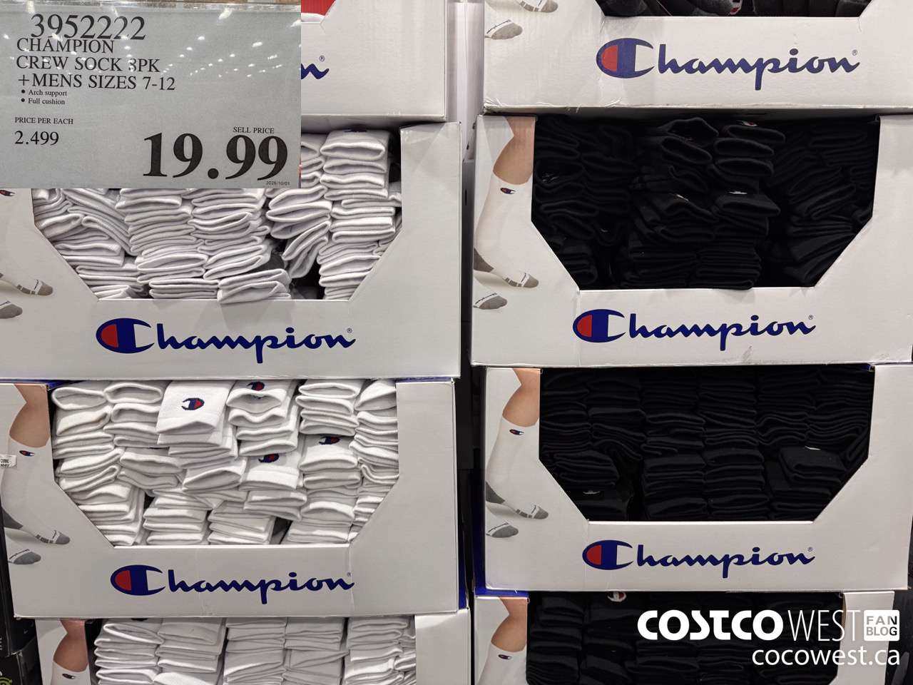 3952222 CHAMPION CREW SOCKS 8PK MENS SIZES 7-12 $19.99