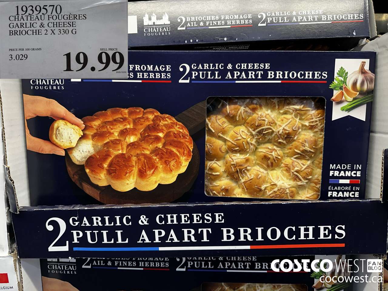 1939570 CHATEAU FOUGERES GARLIC & CHEESE BRIOCHE 2 X 330G $19.99