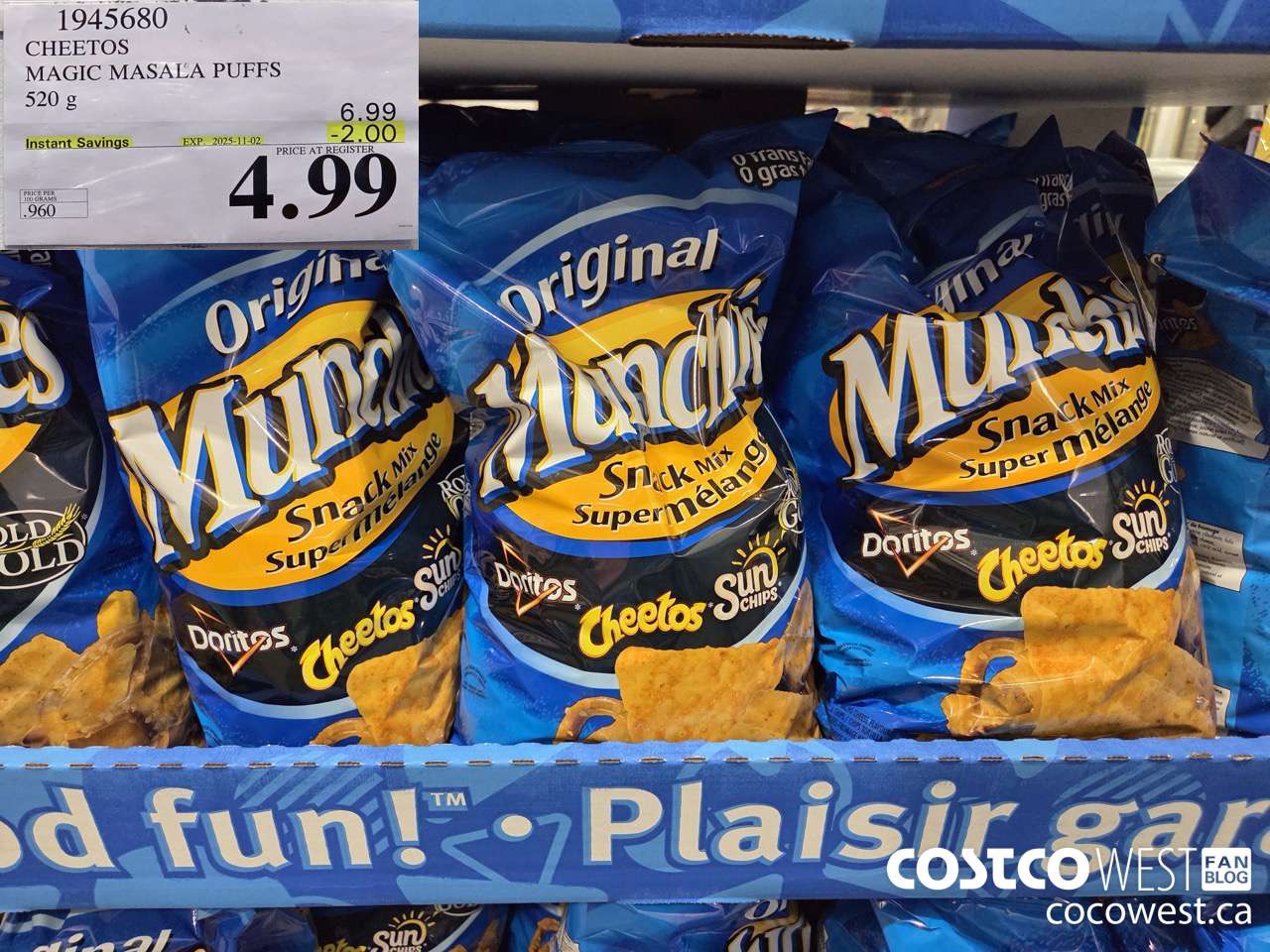 1945680 CHEETOS MAGIC MASALA PUFFS 520G ($2.00 INSTANT SAVINGS EXPIRES ON 2025-11-02) $4.99