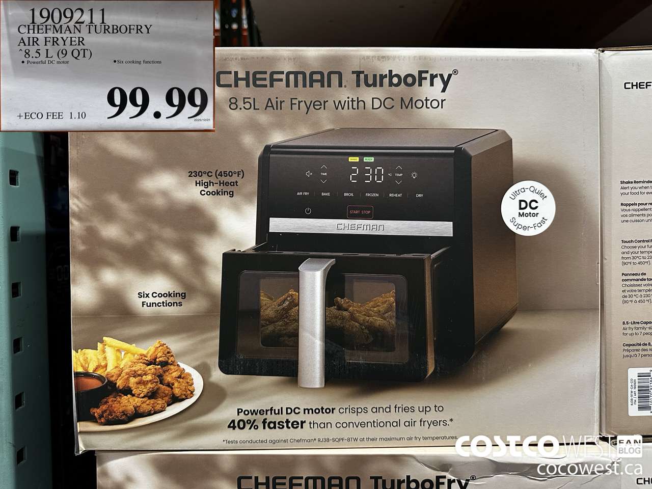 1909211 CHEFMAN TURBOFRY AIR FRYER 8.5L (9QT) $99.99
