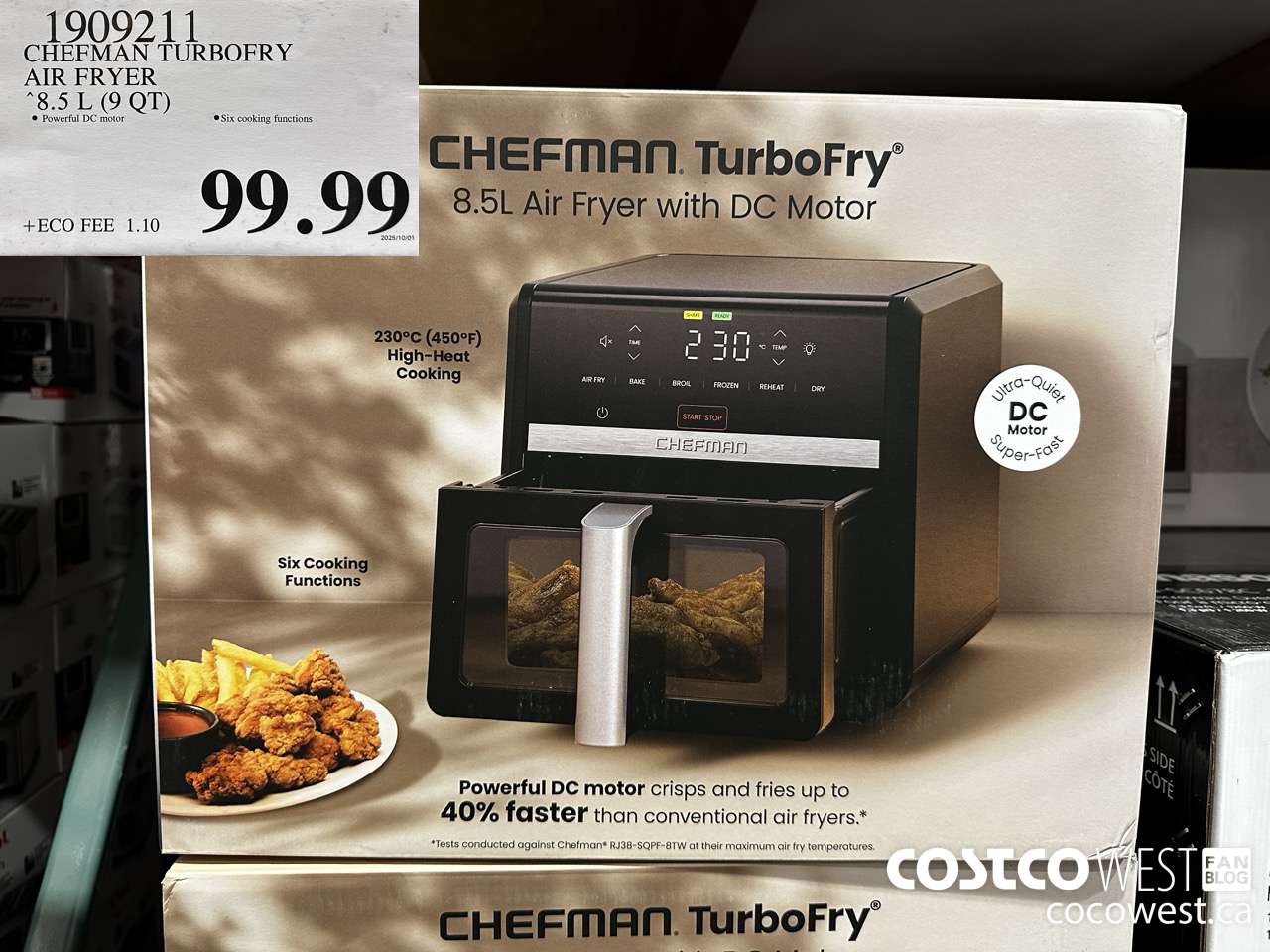 1909211 CHEFMAN TURBOFRY AIR FRYER 8.5L (9QT) $99.99