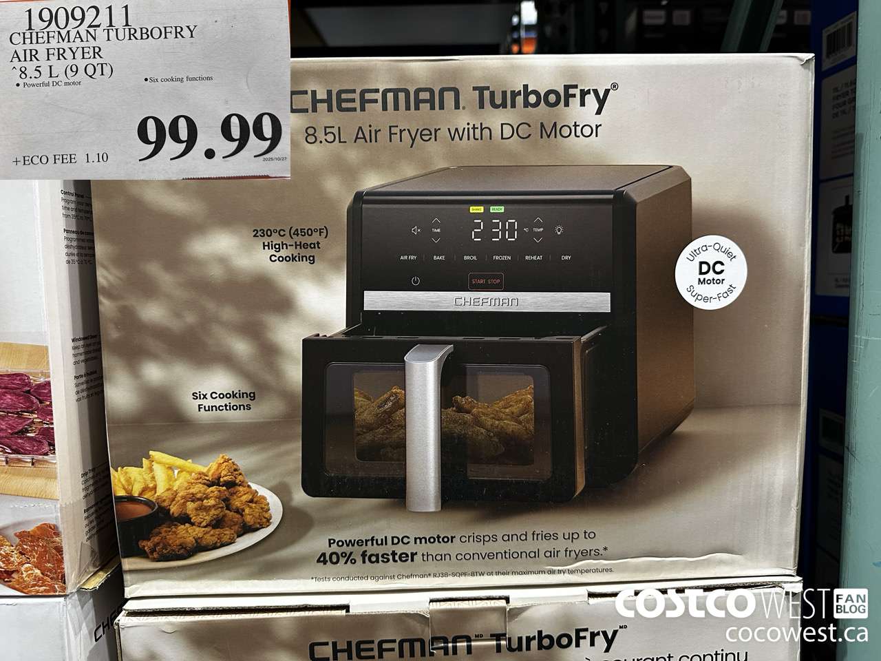 1909211 CHEFMAN TURBOFRY AIR FRYER 8.5L (9QT) $99.99