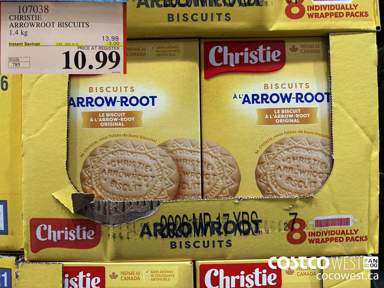 107038 CHRISTIE ARROWROOT BISCUITS 1.4 KG ($3.00 INSTANT SAVINGS EXPIRES ON 2025-10-12) $10.99
