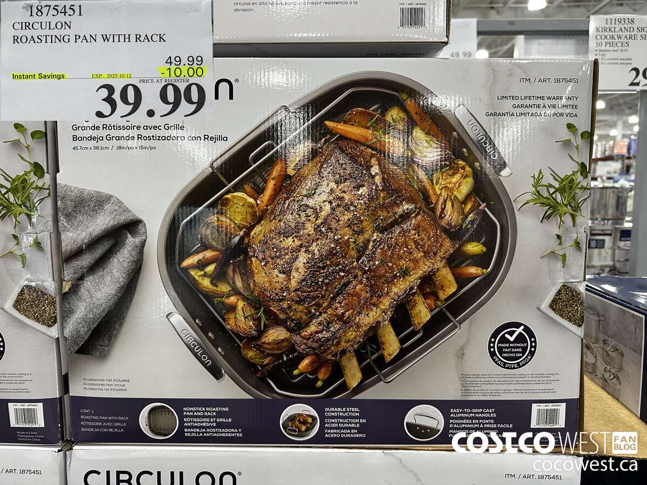 1875451 CIRCULON ROASTING PAN WITH RACK ($10.00 INSTANT SAVINGS EXPIRES ON 2025-10-12) $39.99