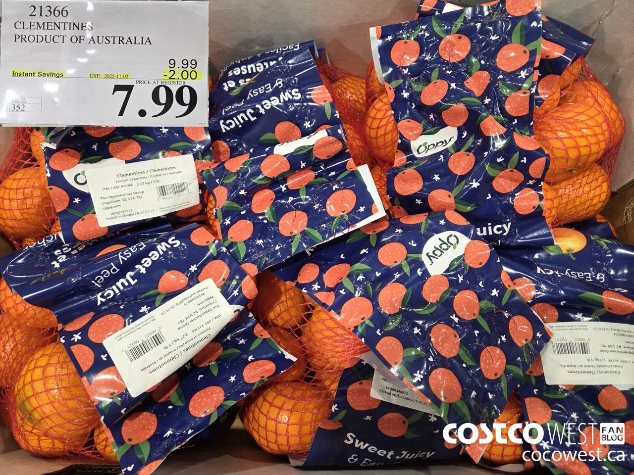 21366 CLEMENTINES PRODUCT OF AUSTRALIA ($2.00 INSTANT SAVINGS EXPIRES ON 2025-11-02) $7.99