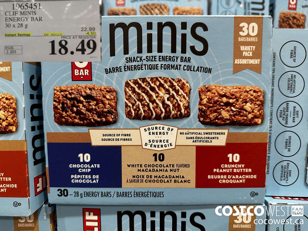 1965451 CLIFS MINIS ENERGY BAR 30 X 28G ($4.50 INSTANT SAVINGS EXPIRES ON 2025-11-23) $18.49