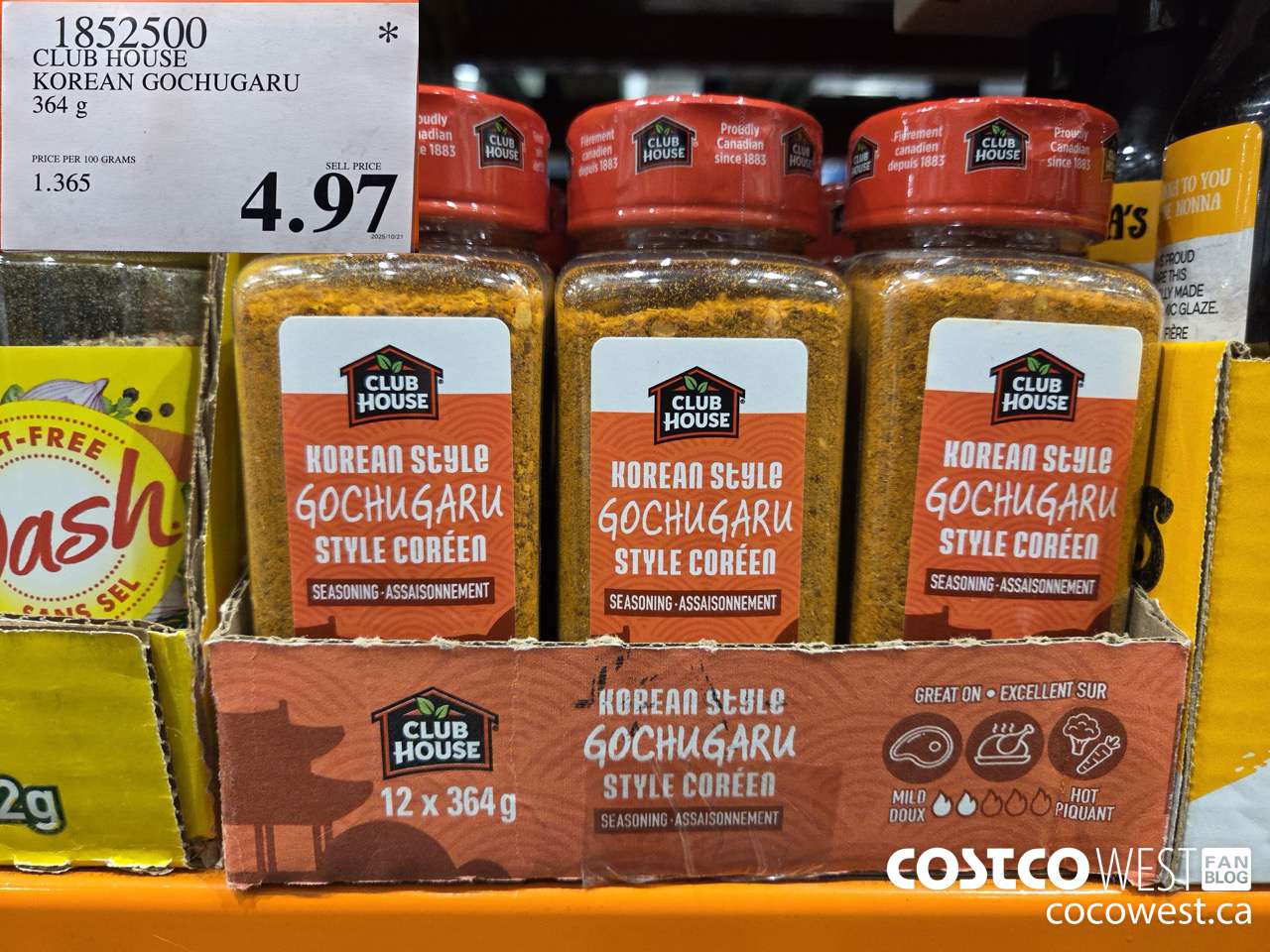 1852500 CLUB HOUSE KOREAN GOCHUGARU 364G $4.97