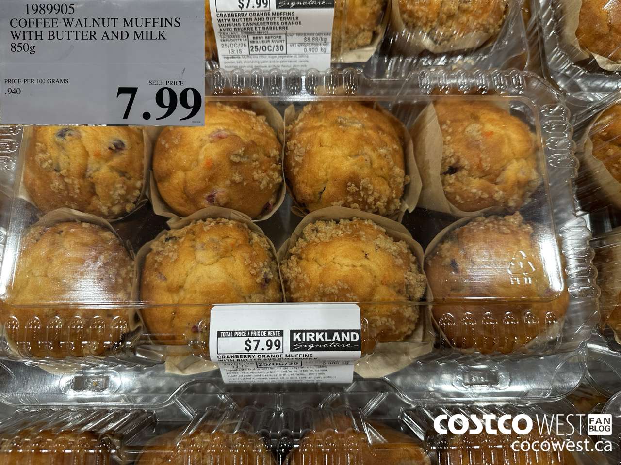 1989905 COFFEE WALNUT MUFFINS WITH VBUTTER AND MILK 850G $7.99