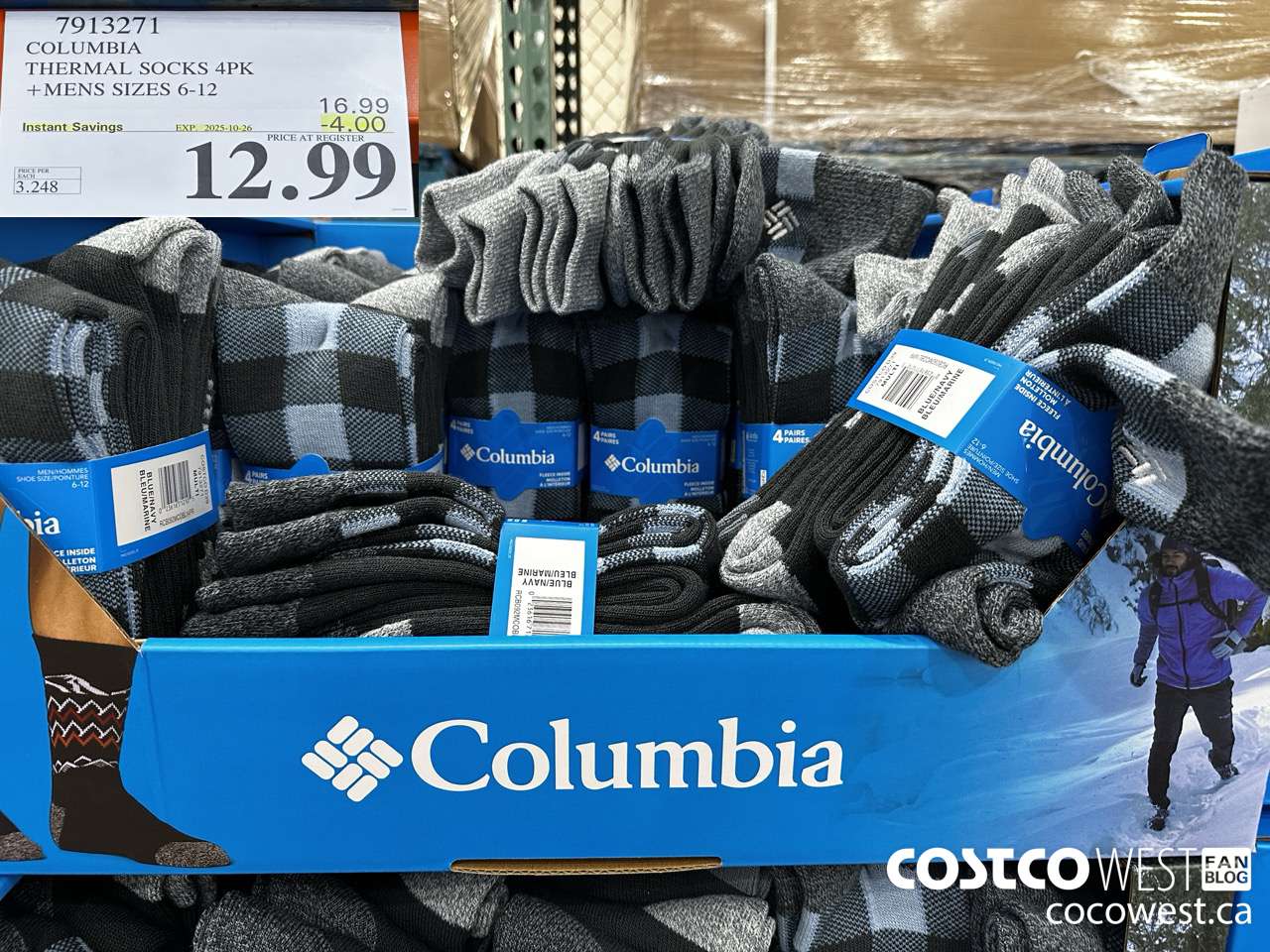 7913271 COLUMBIA THERMAL SOCKS 4PK MENS SIZES 6-12 ($4.00 INSTANT SAVINGS EXPIRES ON 2025-10-26) $12.99