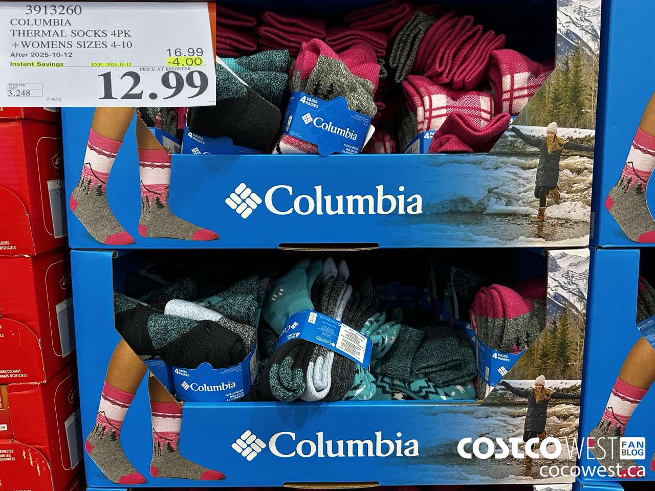 3913260 COLUMBIA THERMAL SOCKS 4PK WOMENS SIZES 4-10 ($4.00 INSTANT SAVINGS EXPIRES ON 2025-10-12) $12.99