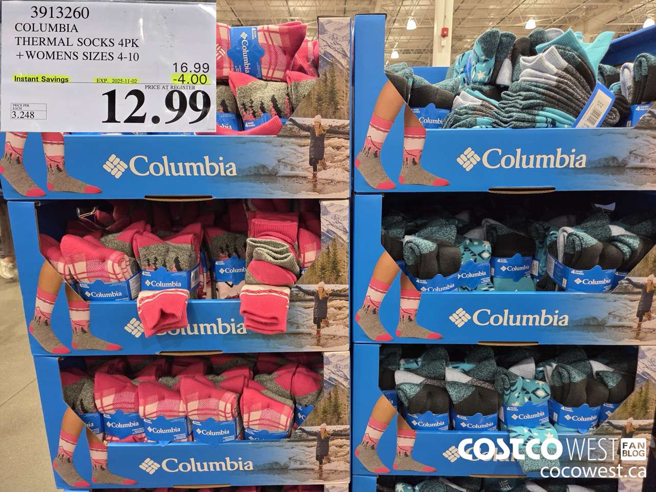 3913260 COLUMBIA THERMAL SOCKS 4PK WOMENS SIZES 4-10 ($4.00 INSTANT SAVINGS EXPIRES ON 2025-11-02) $12.99