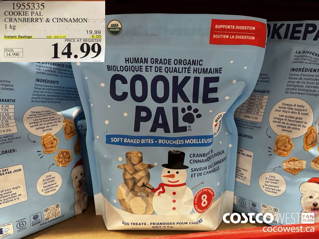 1955335 COOKIE PAL CRANBERRY & CINNAMON 1KG ($5.00 INSTANT SAVINGS EXPIRES ON 2025-11-23) $14.99