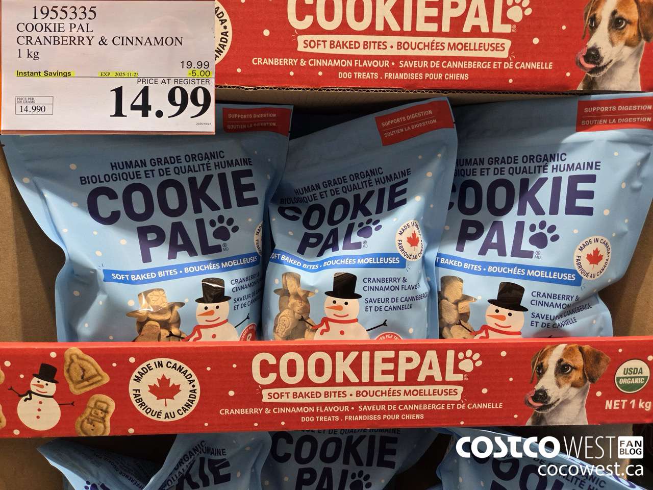 1955335 COOKIE PAL CRANBERRY & CINNAMON 1KG ($5.00 INSTANT SAVINGS EXPIRES ON 2025-11-23) $14.99