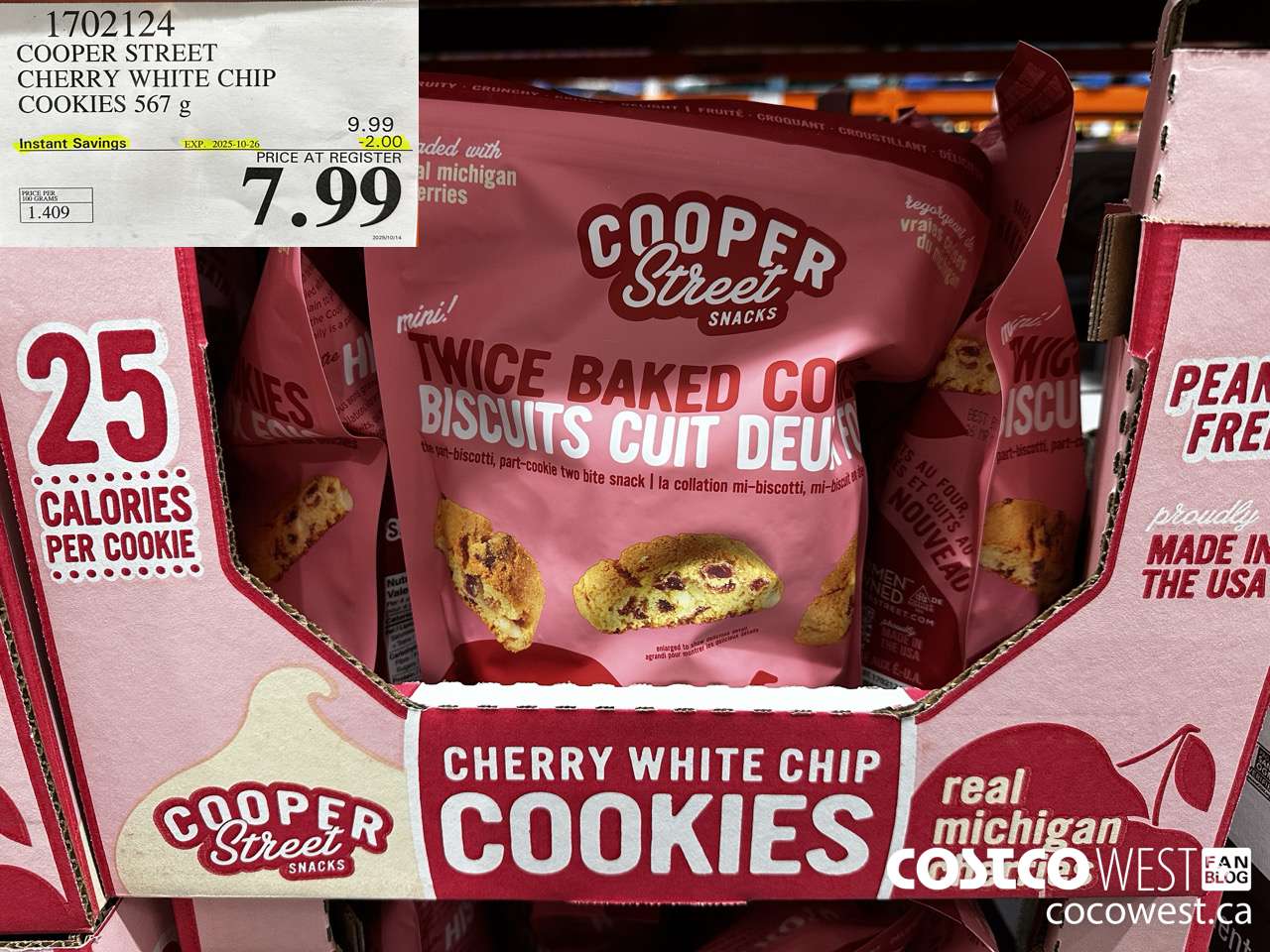 1702124 COOPER STREET CHERRY WHITE CHIP COOKIES 567G ($2.00 INSTANT SAVINGS EXPIRES ON 2025-10-26) $7.99
