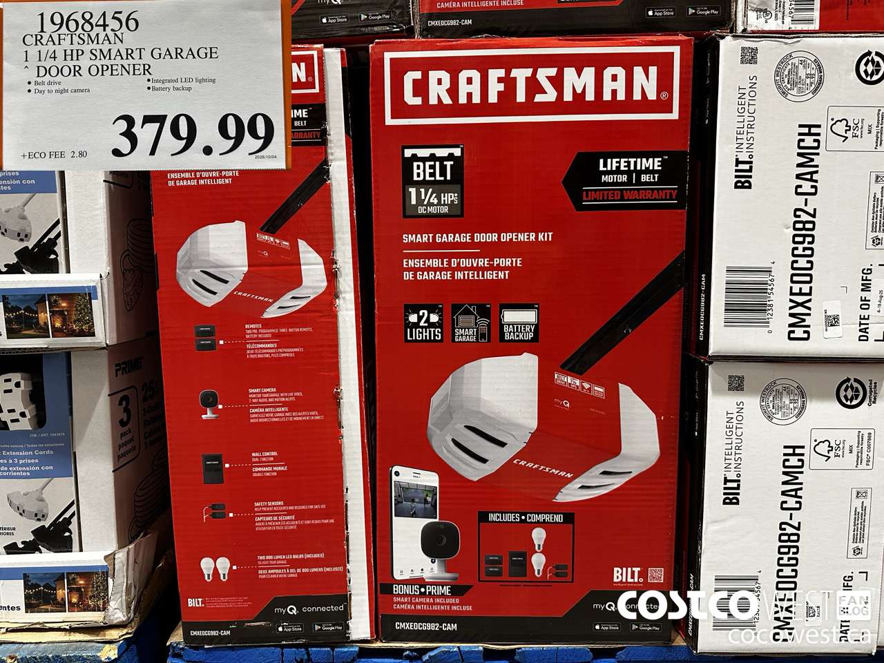 1968456 CRAFTSMAN 1 1/4 HP SMART GARAGE DOOR OPENER $379.99