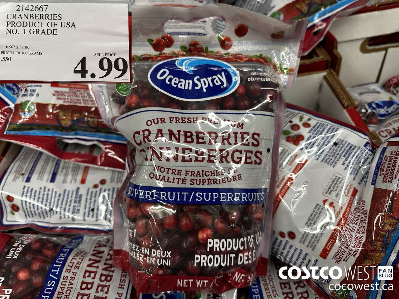 2142667 CRANBERRIES PRODUCT OF USA NO. 1 GRADE $4.99