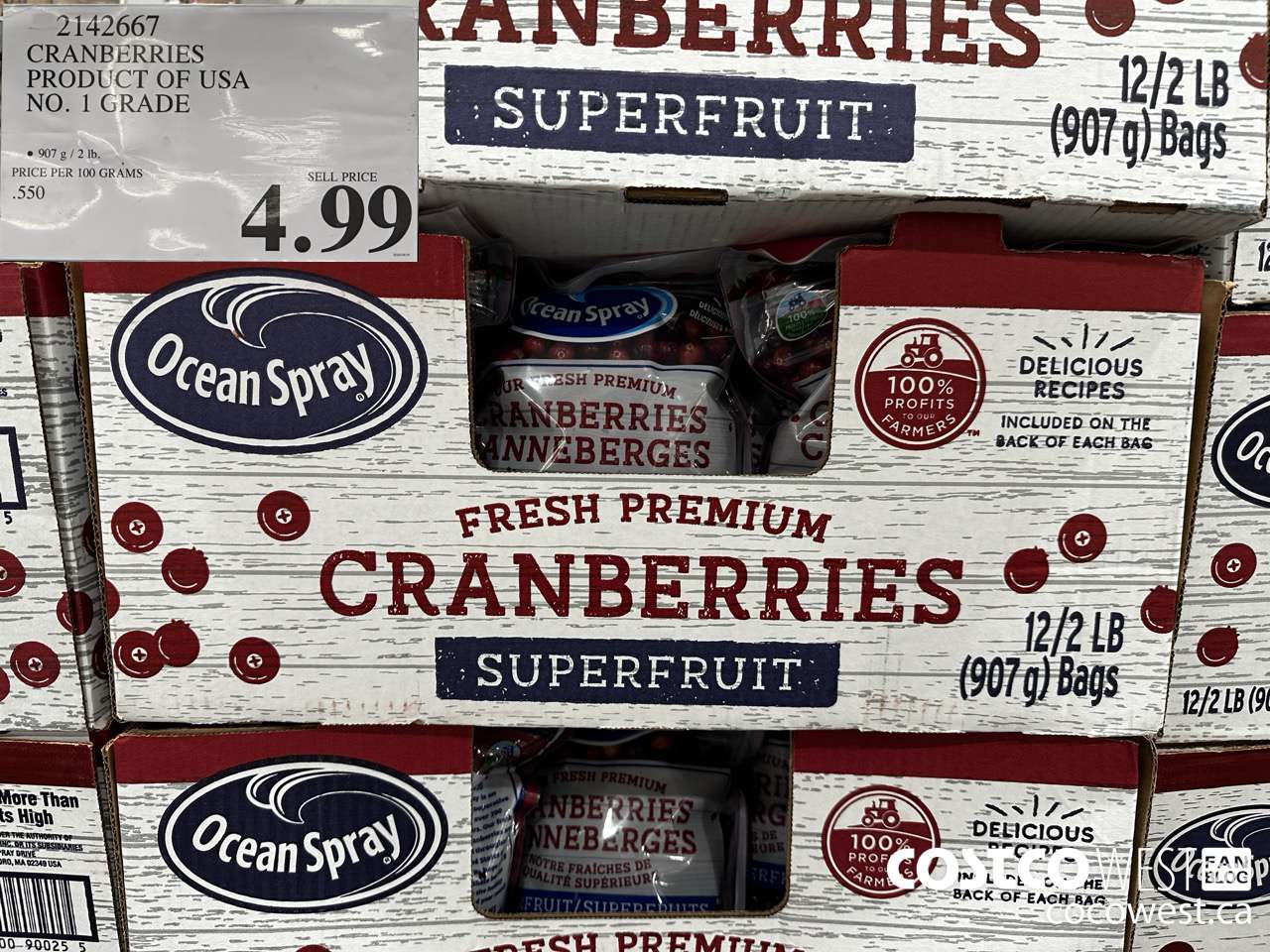 2142667 CRANBERRIES PRODUCT OF USA NO. 1 GRADE $4.99