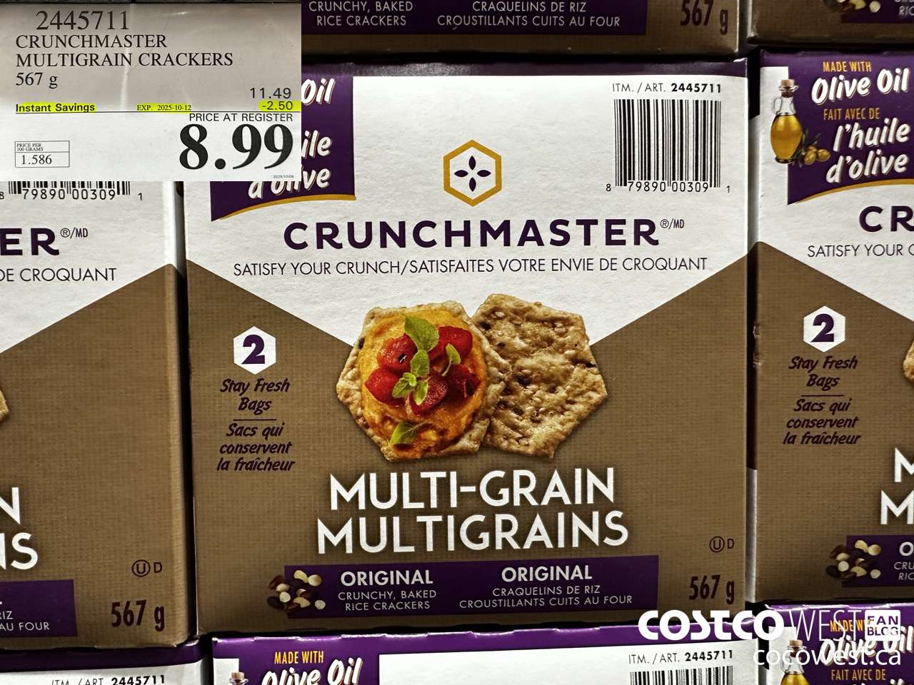 2445711 CRUNCHMASTER MULTIGRAIN CRACKERS 567G ($2.50 INSTANT SAVINGS EXPIRES ON 2025-10-12) $8.99