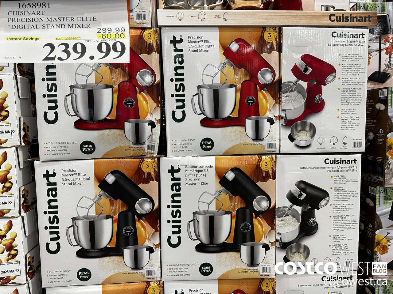 1658981 CUISINART PRECISION MASTER DIGITAL STAND MIXER ($60.00 INSTANT SAVINGS EXPIRES ON 2025-10-26) $239.99