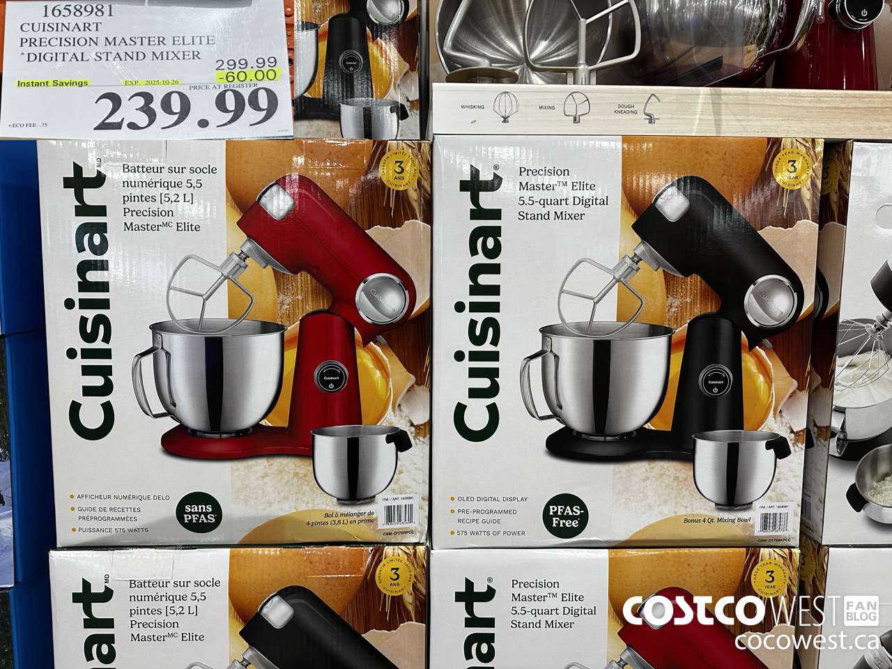 1658981 CUISINART PRECISION MASTER DIGITAL STAND MIXER ($60.00 INSTANT SAVINGS EXPIRES ON 2025-10-26) $239.99