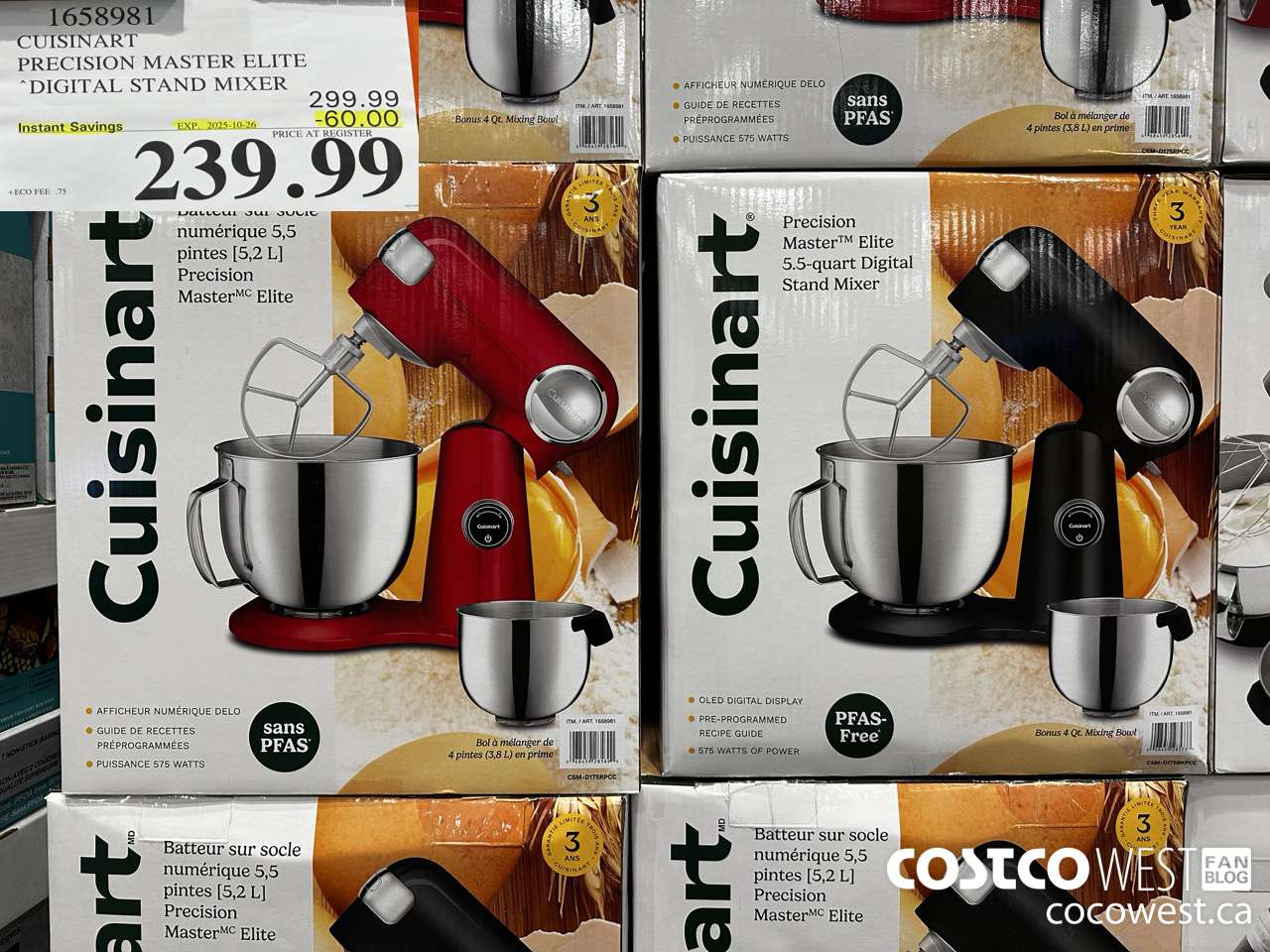 1658981 CUISINART PRECISION MASTER DIGITAL STAND MIXER ($60.00 INSTANT SAVINGS EXPIRES ON 2025-10-26) $239.99