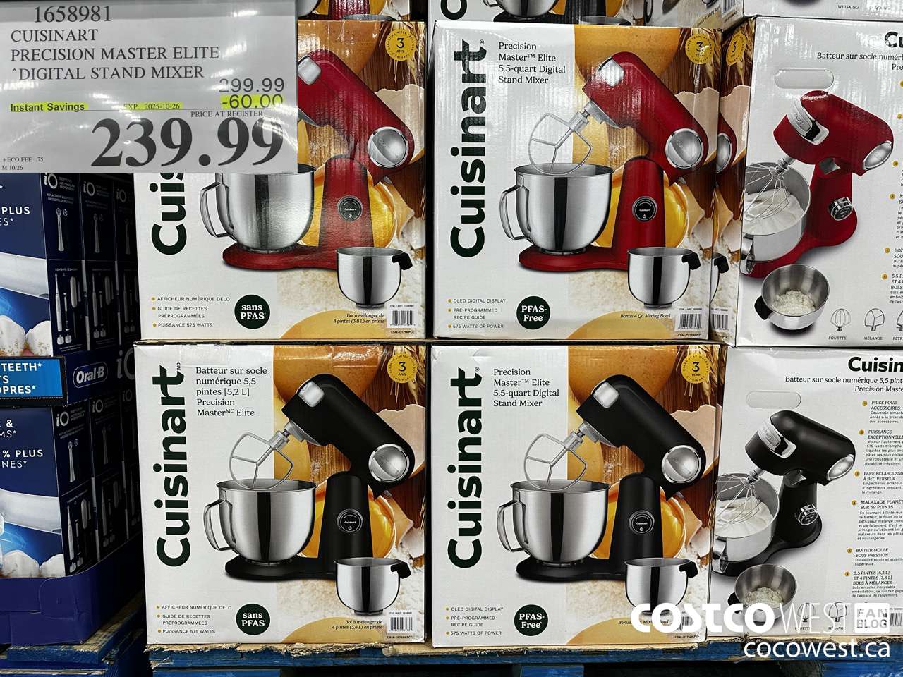 1658981 CUISINART PRECISION MASTER DIGITAL STAND MIXER ($60.00 INSTANT SAVINGS EXPIRES ON 2025-10-26) $239.99