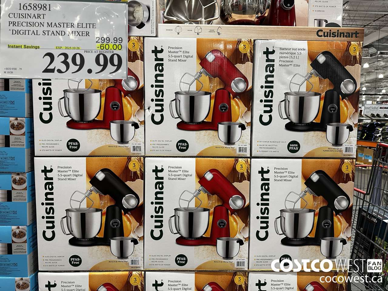 1658981 CUISINART PRECISION MASTER DIGITAL STAND MIXER ($60.00 INSTANT SAVINGS EXPIRES ON 2025-10-26) $239.99