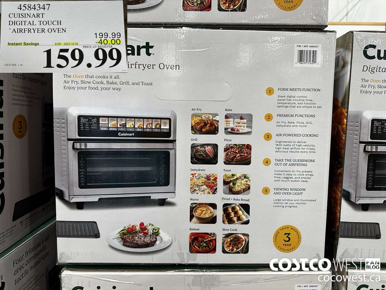 4584347 CUSINART DIGITAL AIR FRYER OVEN ($40.00 INSTANT SAVINGS EXPIRES ON 2025-10-26) $159.99