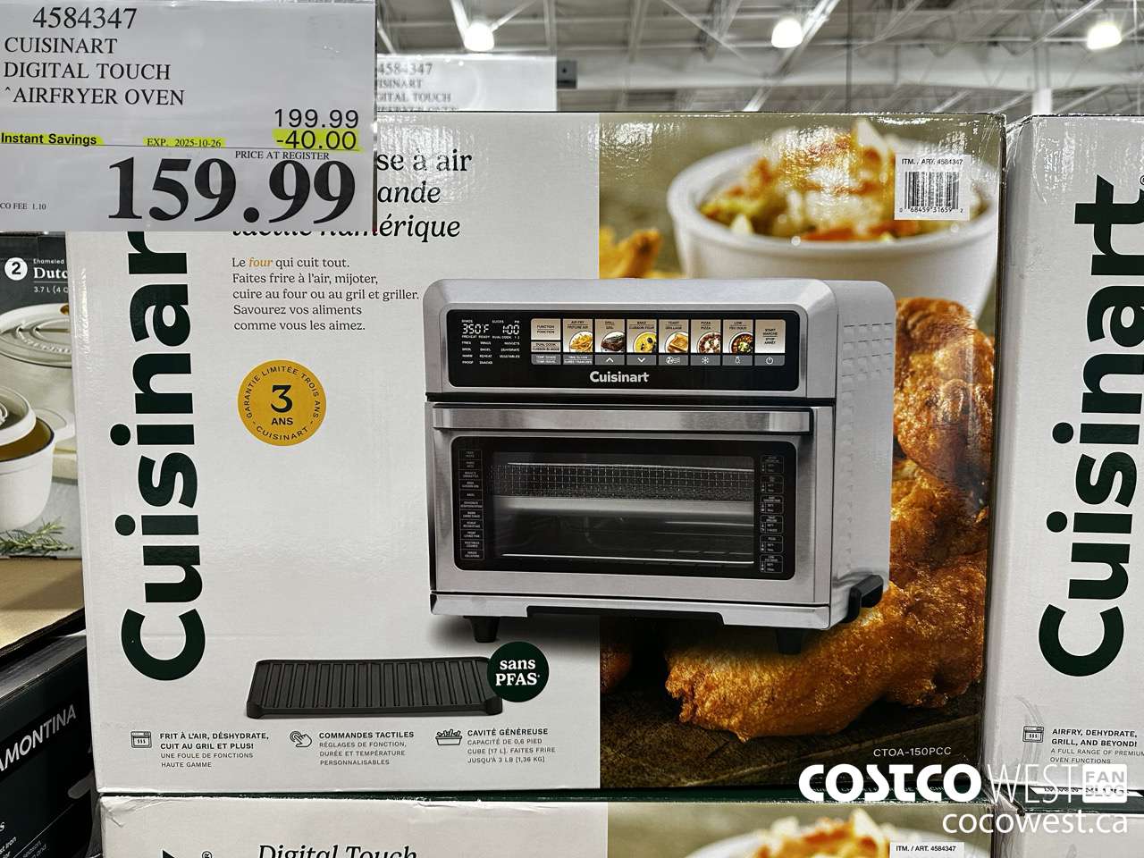 4584347 CUSINART DIGITAL AIR FRYER OVEN ($40.00 INSTANT SAVINGS EXPIRES ON 2025-10-26) $159.99