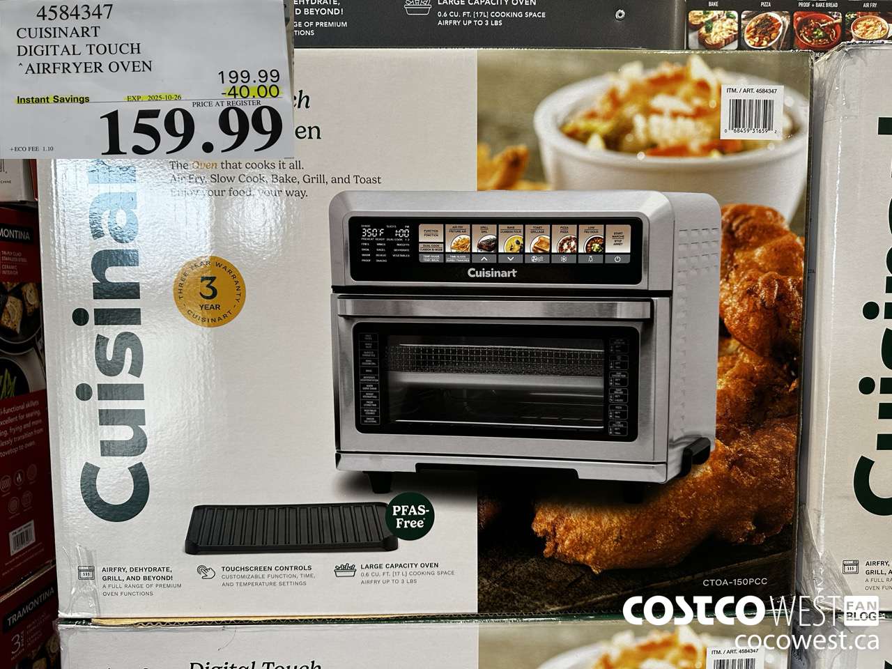 4584347 CUSINART DIGITAL AIR FRYER OVEN ($40.00 INSTANT SAVINGS EXPIRES ON 2025-10-26) $159.99