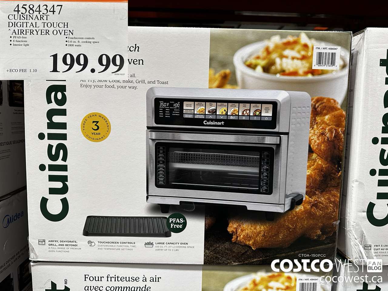 4584347 CUSINART DIGITAL TOUCH AIRFRYER OVEN $199.99