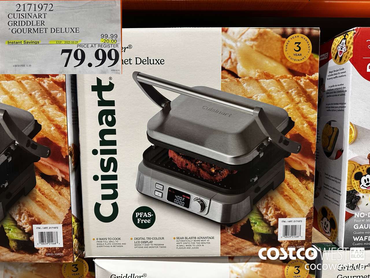 2171972 CUSINART GRIDDLER GOURMET DELUXE ($20.00 INSTANT SAVINGS EXPIRES ON 2025-10-19) $79.99