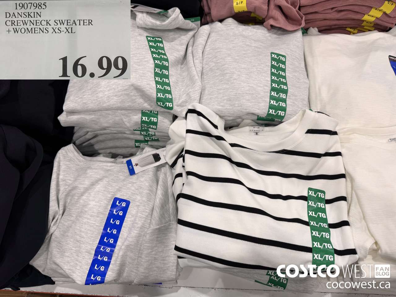 1907985 DANSKIN CREWNECK SWEATER WOMENS XS-XL $16.99