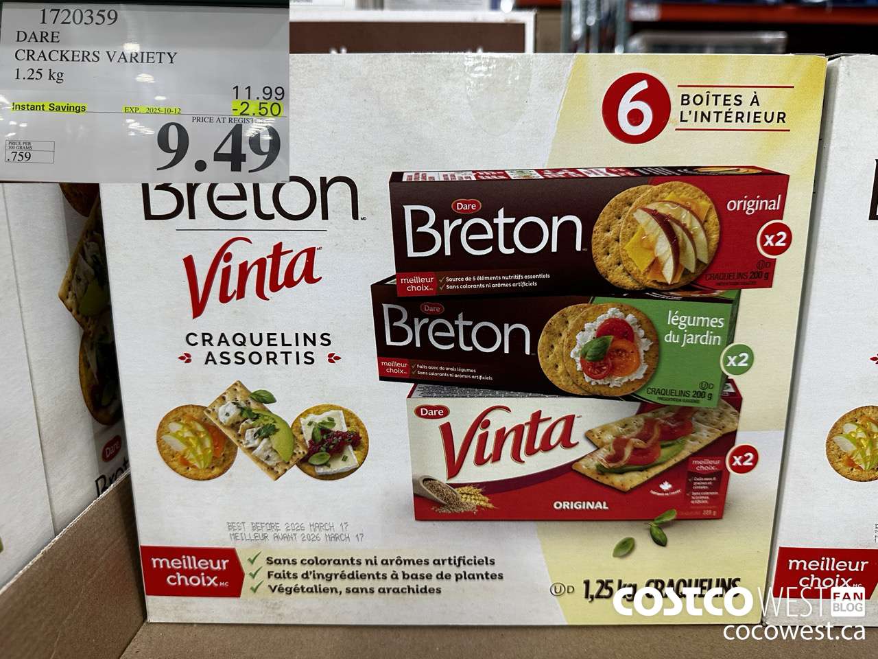 1720359 DARE CRACKERS VARIETY 6 PACK 1.25 KG ($2.50 INSTANT SAVINGS EXPIRES ON 2025-10-12) $9.49