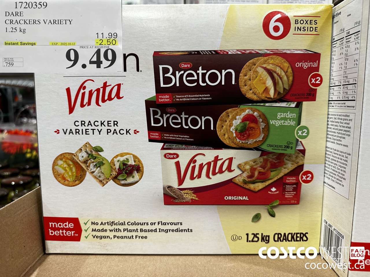 1720359 DARE CRACKERS VARIETY 6 PACK 1.25 KG ($2.50 INSTANT SAVINGS EXPIRES ON 2025-10-12) $9.49