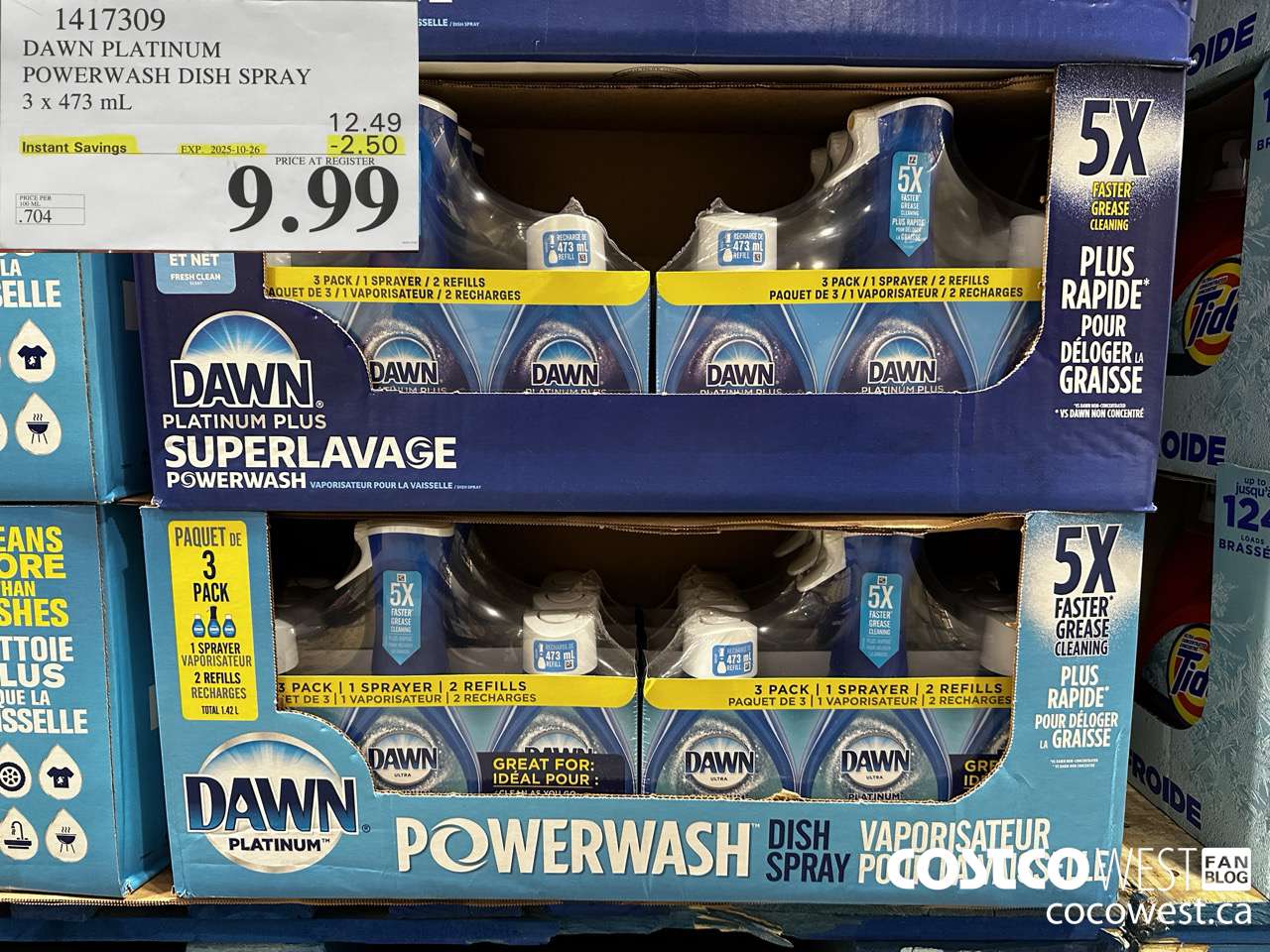 1417309 DAWN POWERWASH DISHWASHING DETERGENT 3 x 473 mL ($2.50 INSTANT SAVINGS EXPIRES ON 2025-10-26) $9.99