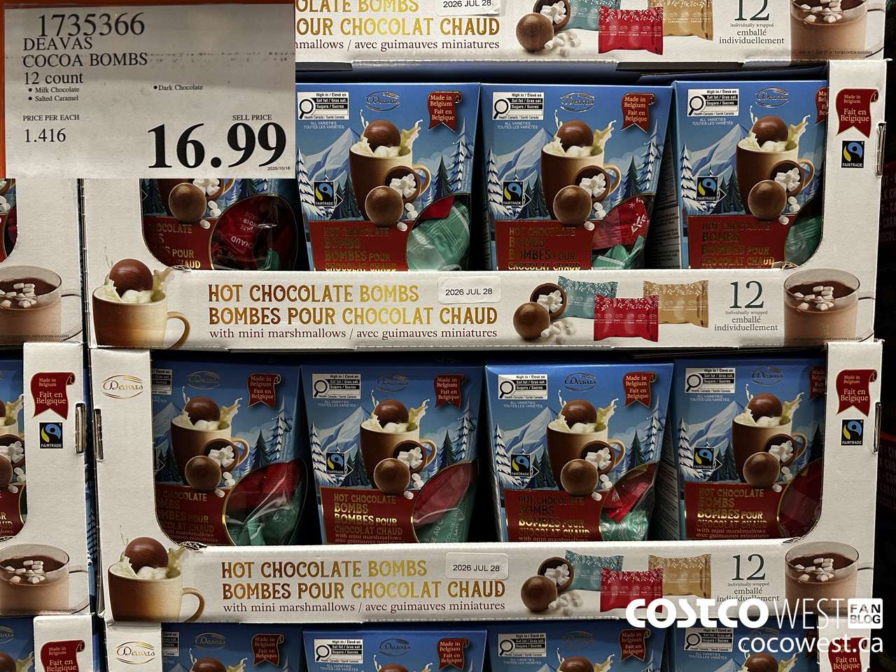 1735366 DEAVAS COCOA BOMBS 12 COUNT $16.99