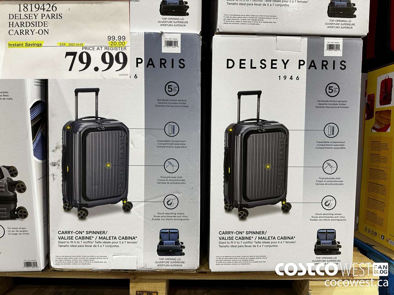 1819426 DELSEY PARIS HARDSIDE CARRY ON ($20.00 INSTANT SAVINGS EXPIRES ON 2025-10-05) $79.99