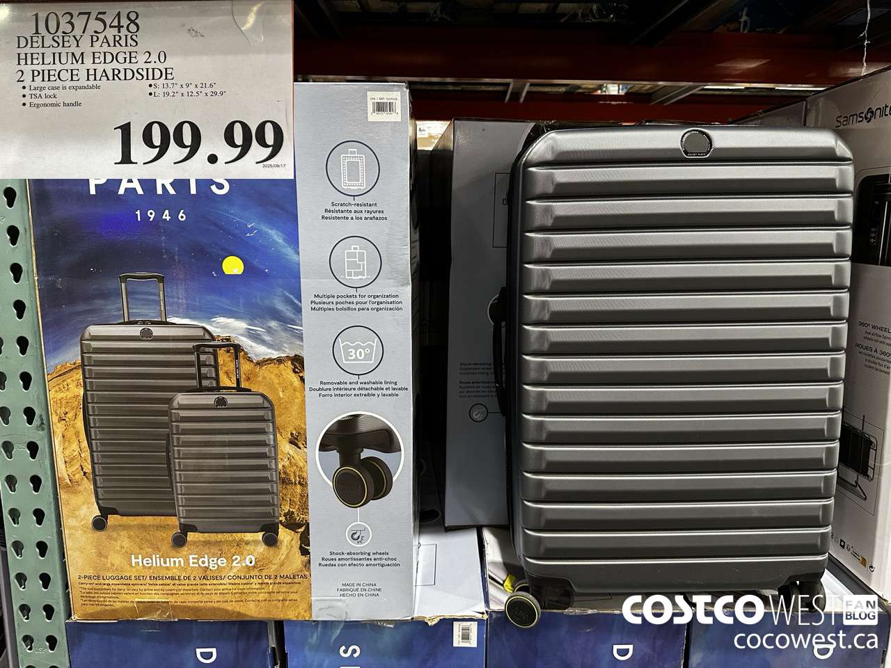 1037548 DELSEY PARIS HELIUM EDGE 2.0 2 PIECE HARDSIDE $199.99