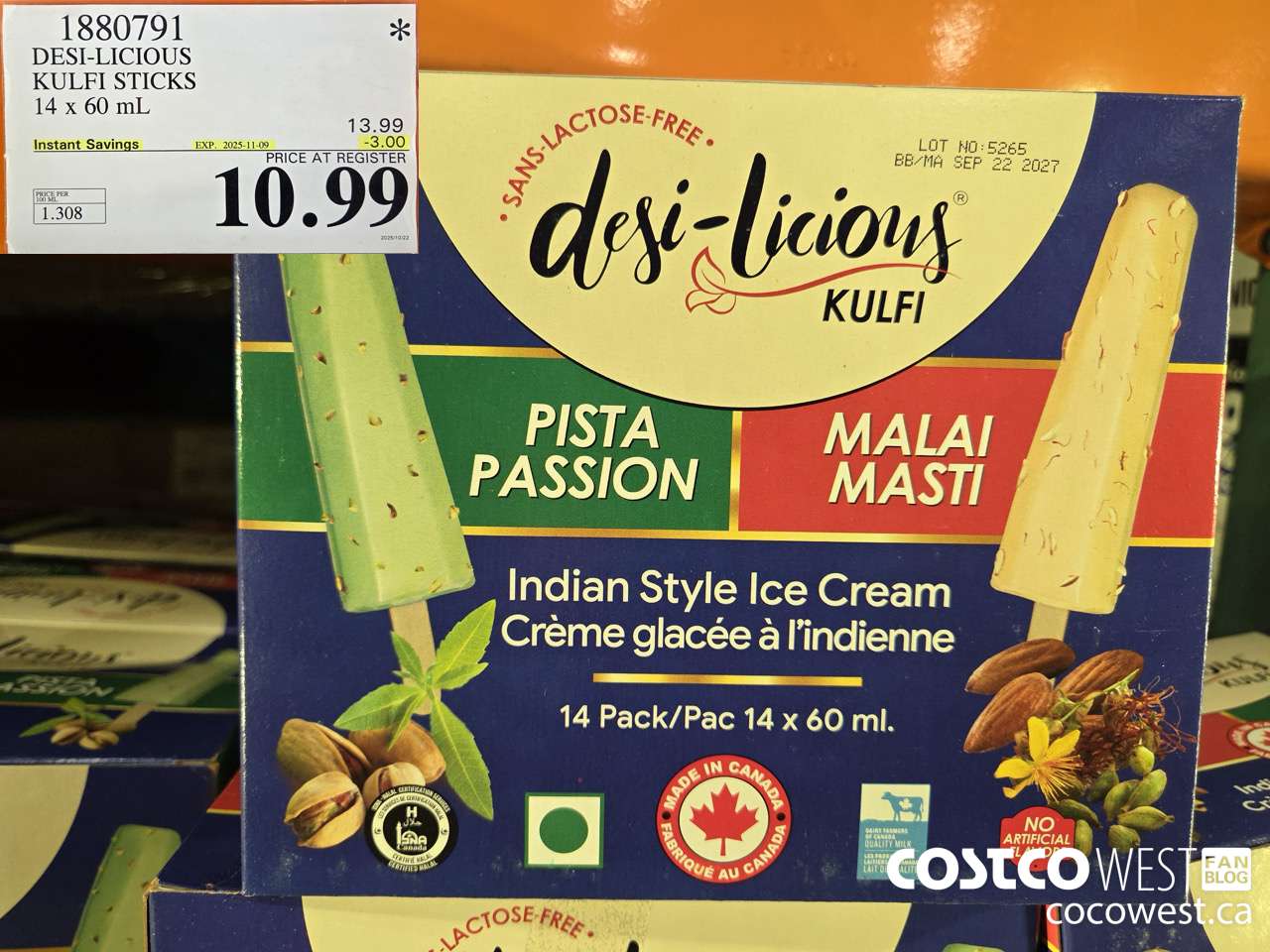 1880791 DESI-LICIOUS KULFI STICKS 14 X 60ML ($3.00 INSTANT SAVINGS EXPIRES ON 2025-11-09) $10.99