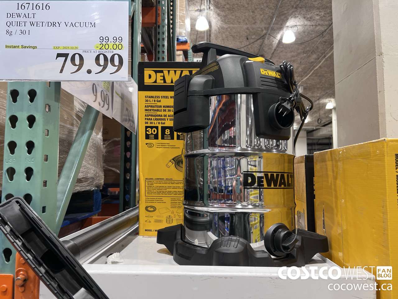 1671616 DEWALT 8 GALLON WET/DRY VAC ($20.00 INSTANT SAVINGS EXPIRES ON 2025-10-26) $79.99
