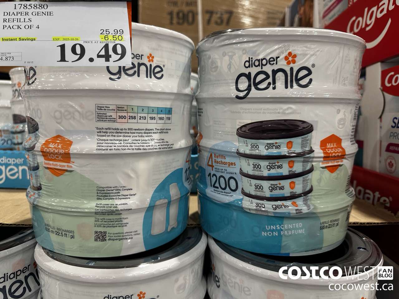 1785880 DIAPER GENIE REFILLS PACK OF 4 ($6.50 INSTANT SAVINGS EXPIRES ON 2025-10-26) $19.49