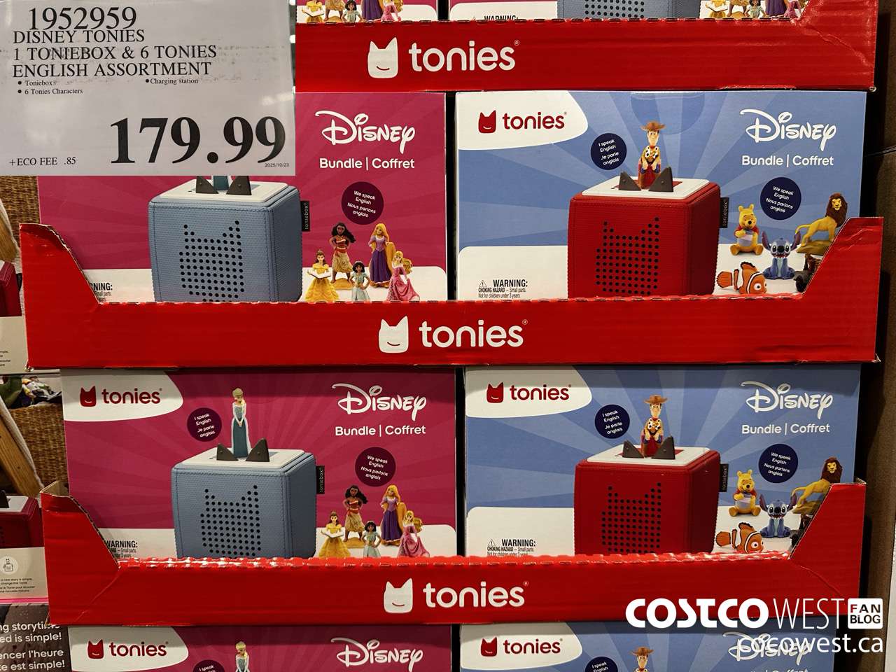 1952959 DISNEY TONIES 1 TONIEBOX & 6 TONIES ENGLISH ASSORTMENT $179.99